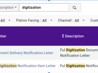 A screenshot from Alma showing the two digitization letter entries.